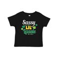 thumbnail image 1 of Inktastic Saint Patrick's Day Sassy Lil' Lassie with Shamrocks Boys or Girls Baby T-Shirt, 1 of 5
