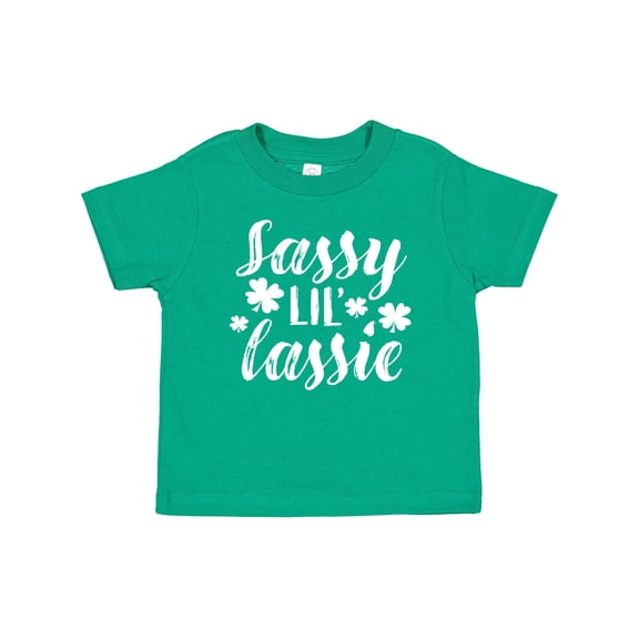 Inktastic Saint Patrick's Day Sassy Lil' Lassie with Shamrocks Boys or Girls Baby T-Shirt