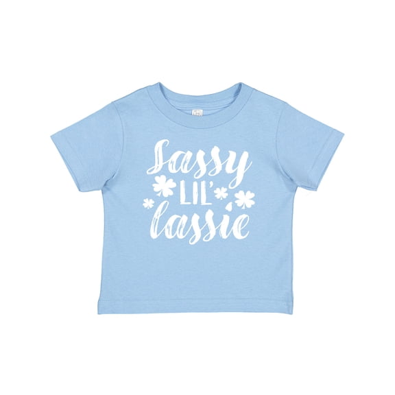 Inktastic Saint Patrick's Day Sassy Lil' Lassie with Shamrocks Boys or Girls Baby T-Shirt