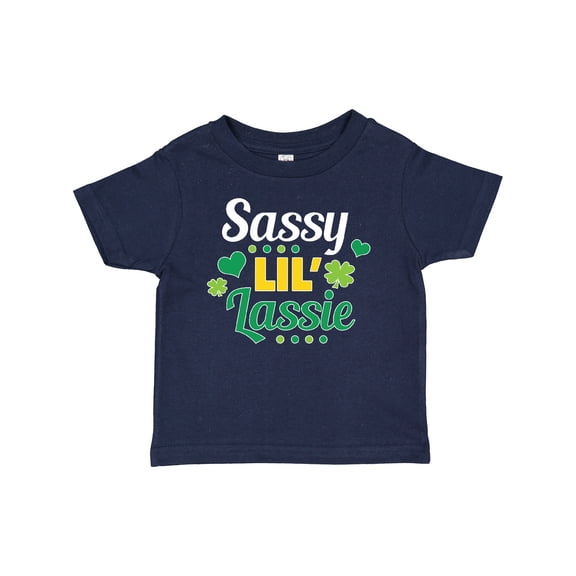 Inktastic Saint Patrick's Day Sassy Lil' Lassie with Shamrocks Boys or Girls Baby T-Shirt