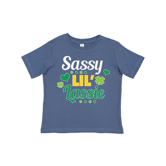 Inktastic Saint Patrick's Day Sassy Lil' Lassie with Shamrocks Boys or Girls Toddler T-Shirt