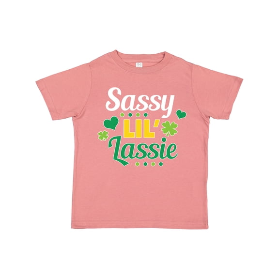Inktastic Saint Patrick's Day Sassy Lil' Lassie with Shamrocks Boys or Girls Toddler T-Shirt