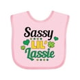 thumbnail image 1 of Inktastic Saint Patrick's Day Sassy Lil' Lassie with Shamrocks Girls Baby Bib, 1 of 4