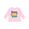 thumbnail image 1 of Inktastic Saint Patrick's Day Sassy Lil' Lassie with Shamrocks Girls Long Sleeve Toddler T-Shirt, 1 of 5