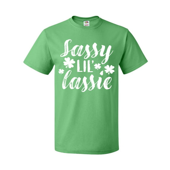 Inktastic Saint Patrick's Day Sassy Lil' Lassie with Shamrocks T-Shirt