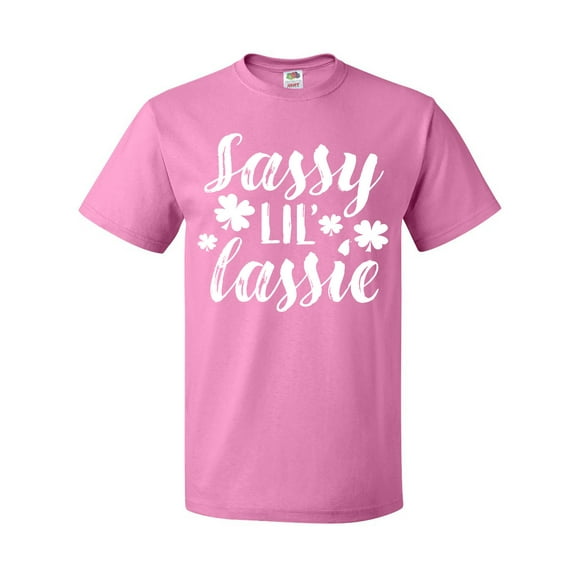 Inktastic Saint Patrick's Day Sassy Lil' Lassie with Shamrocks T-Shirt