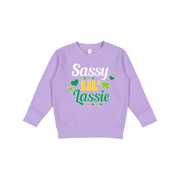 Inktastic Saint Patrick's Day Sassy Lil' Lassie with Shamrocks Toddler Sweatshirt