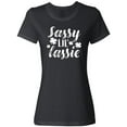 thumbnail image 1 of Inktastic Saint Patrick's Day Sassy Lil' Lassie with Shamrocks Women's T-Shirt, 1 of 5