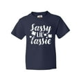 thumbnail image 1 of Inktastic Saint Patrick's Day Sassy Lil' Lassie with Shamrocks Youth T-Shirt, 1 of 5