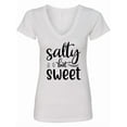 thumbnail image 1 of Inktastic Salty but Sweet Women's V-Neck T-Shirt, 1 of 5