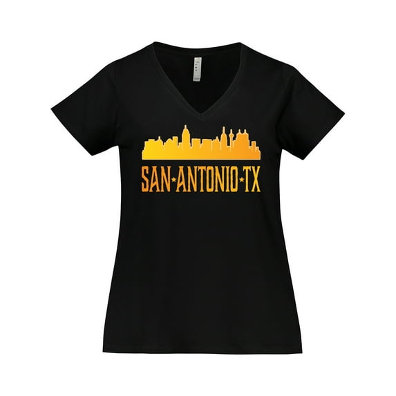 Inktastic San Antonio Skyline Texas Women's Plus Size V-Neck T-Shirt