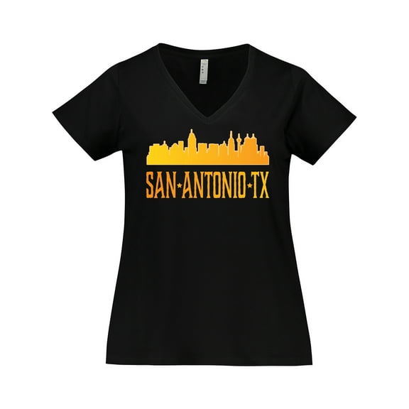 Inktastic San Antonio Skyline Texas Women's Plus Size V-Neck T-Shirt