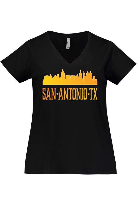 San Antonio Skyline Texas Women's Plus Size V-Neck T-Shirt