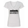 thumbnail image 1 of Inktastic San Antonio Texas City Skyline Women's V-Neck T-Shirt, 1 of 5