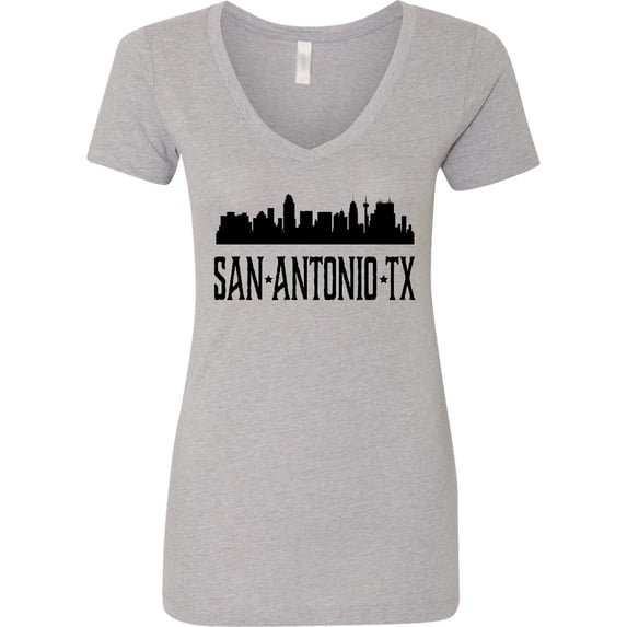 Inktastic San Antonio Texas City Skyline Women's V-Neck T-Shirt