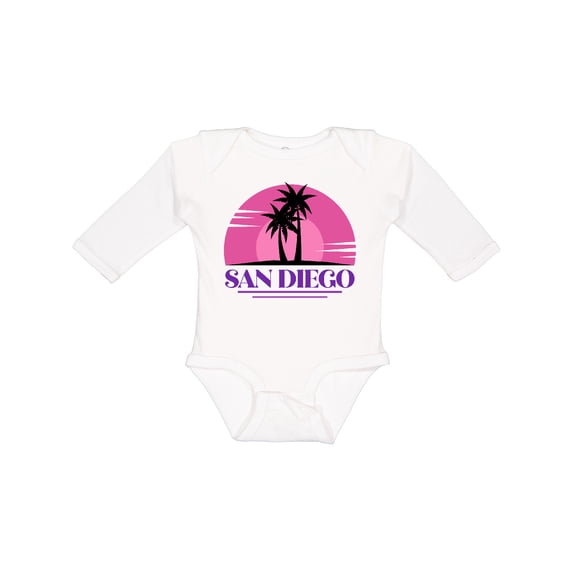 Inktastic San Diego California Beach Souvenir Girls Long Sleeve Baby Bodysuit