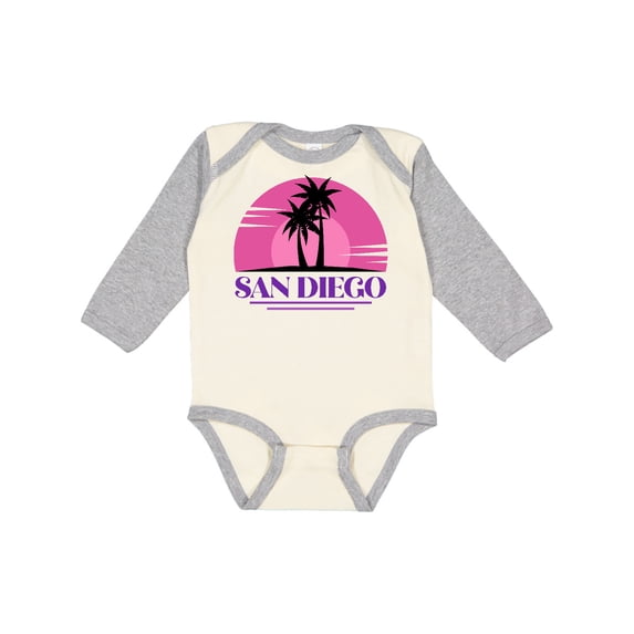 Inktastic San Diego California Beach Souvenir Girls Long Sleeve Baby Bodysuit