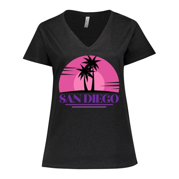 Inktastic San Diego California Beach Souvenir Women's Plus Size V-Neck T-Shirt