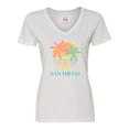 thumbnail image 1 of Inktastic San Diego California Beach Vacation Women's V-Neck T-Shirt, 1 of 5