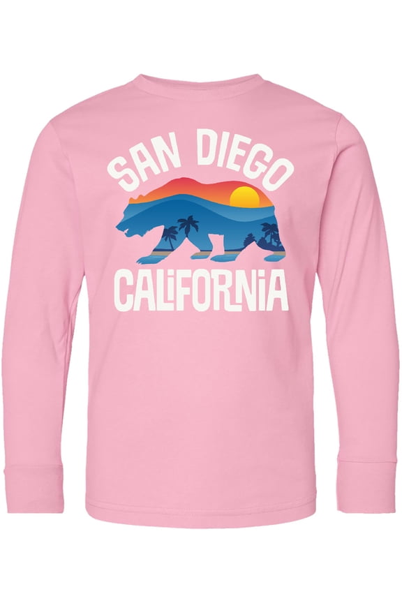 San Diego California Bear Sunset Long Sleeve Youth T-Shirt