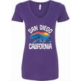 thumbnail image 1 of Inktastic San Diego California Bear Sunset Women's V-Neck T-Shirt, 1 of 5