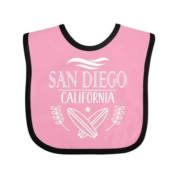 Inktastic San Diego California Cute Surfing Boys or Girls Baby Bib