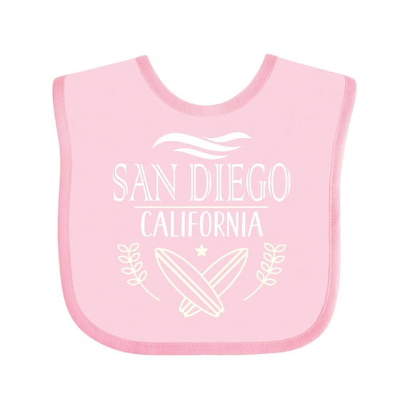 Inktastic San Diego California Cute Surfing Boys or Girls Baby Bib