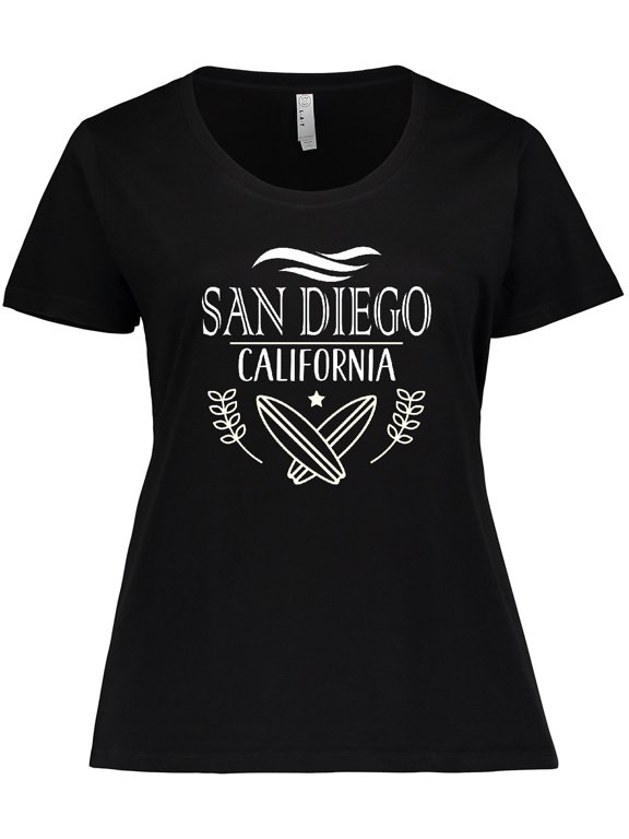 San Diego California Cute Surfing Women's Plus Size T-Shirt