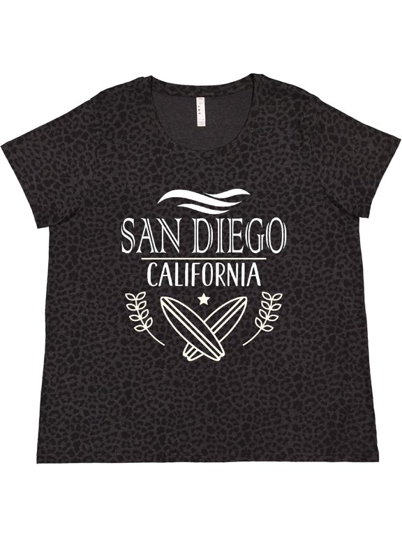 San Diego California Cute Surfing Women's Plus Size T-Shirt