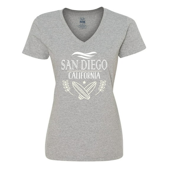 Inktastic San Diego California Cute Surfing Women's V-Neck T-Shirt
