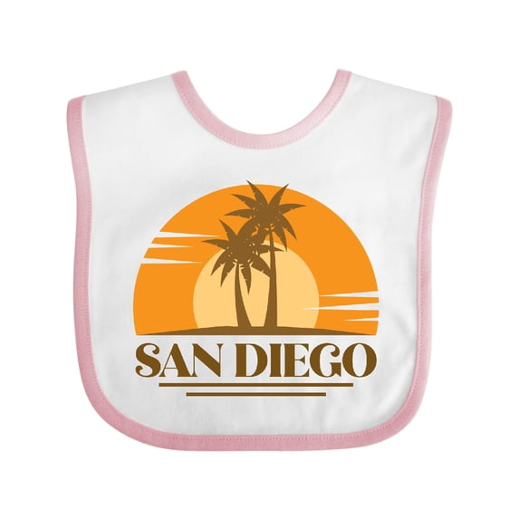 Inktastic San Diego California Retro Sunset Boys or Girls Baby Bib