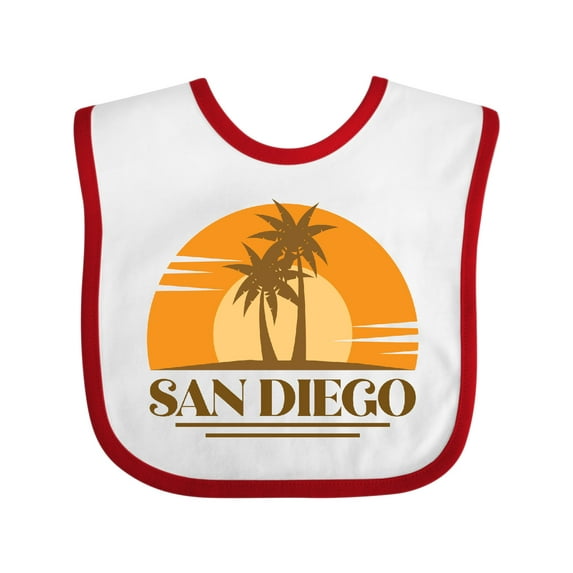 Inktastic San Diego California Retro Sunset Boys or Girls Baby Bib