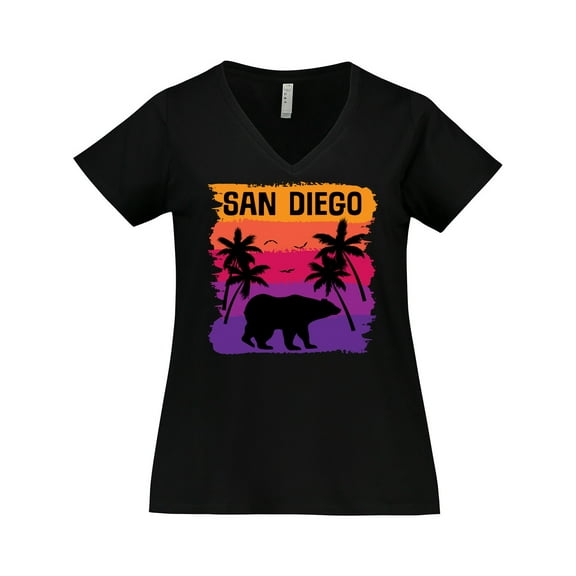 Inktastic San Diego California Sunset Women's Plus Size V-Neck T-Shirt