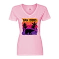 thumbnail image 1 of Inktastic San Diego California Sunset Women's V-Neck T-Shirt, 1 of 5