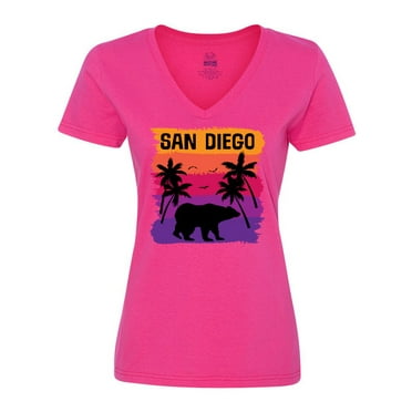 Inktastic San Diego California Sunset Women's V-Neck T-Shirt