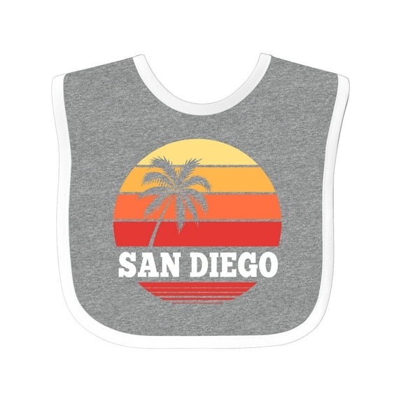 Inktastic San Diego California Vacation Retro Sunset Boys or Girls Baby Bib