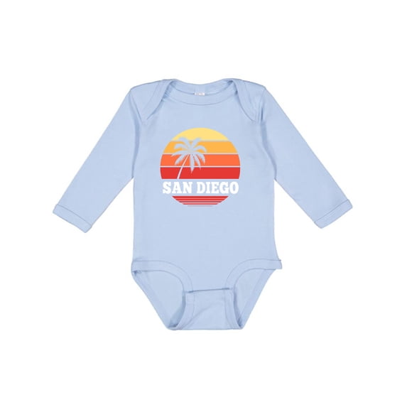 Inktastic San Diego California Vacation Retro Sunset Boys or Girls Long Sleeve Baby Bodysuit