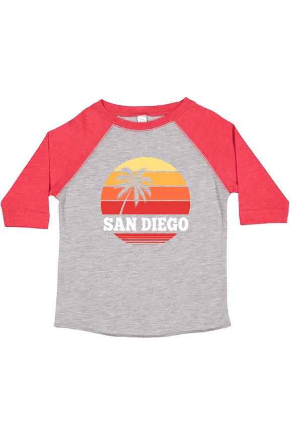 San Diego California Vacation Retro Sunset Boys or Girls Toddler T-Shirt