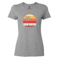 thumbnail image 1 of Inktastic San Diego California Vacation Retro Sunset Women's T-Shirt, 1 of 5