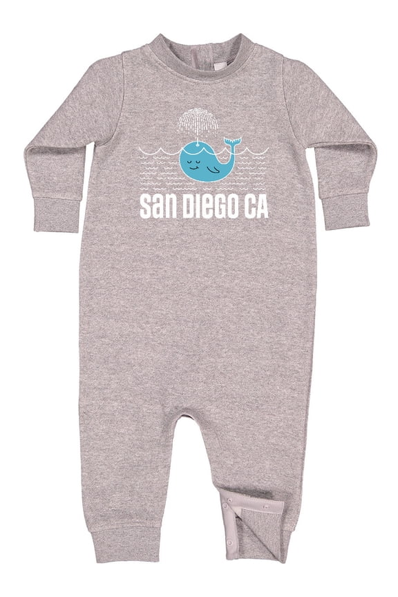 San Diego California Whale Baby Fleece Romper