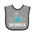 thumbnail image 1 of Inktastic San Diego California Whale Boys or Girls Baby Bib, 1 of 4
