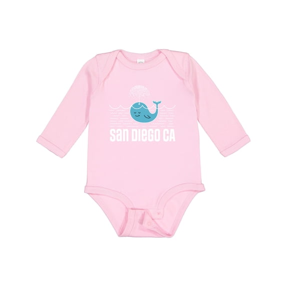 Inktastic San Diego California Whale Boys or Girls Long Sleeve Baby Bodysuit