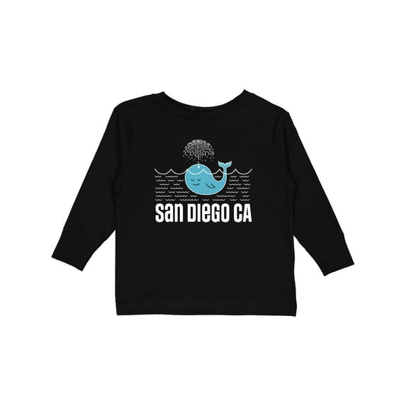 Inktastic San Diego California Whale Boys or Girls Long Sleeve Toddler T-Shirt