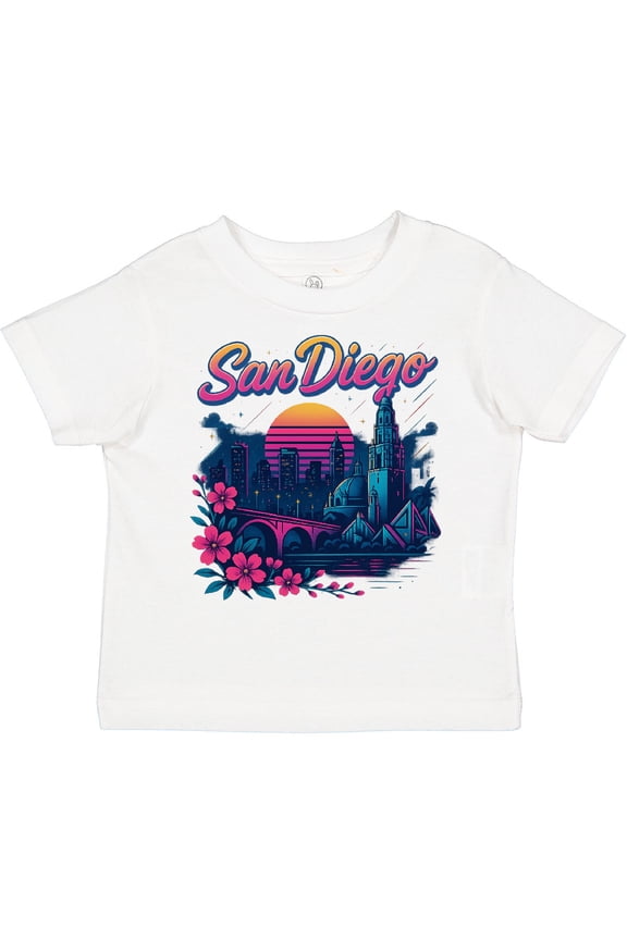 San Diego Retro Sunset Skyline Boys or Girls Toddler T-Shirt