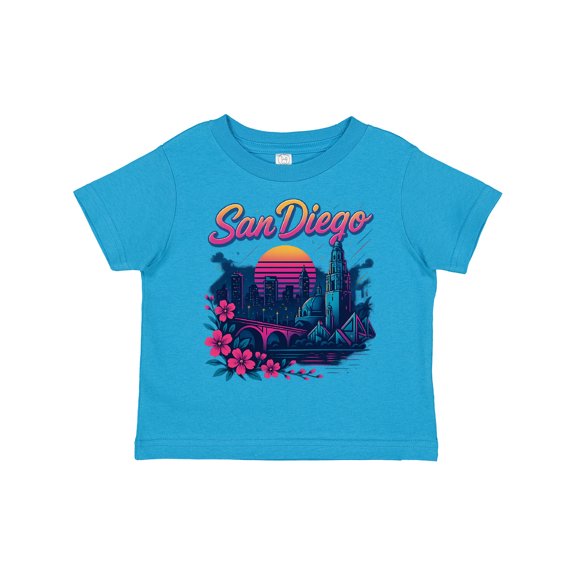 Inktastic San Diego Retro Sunset Skyline Boys or Girls Toddler T-Shirt