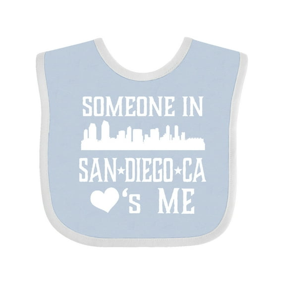 Inktastic San Diego Someone Loves Me Skyline Boys or Girls Baby Bib