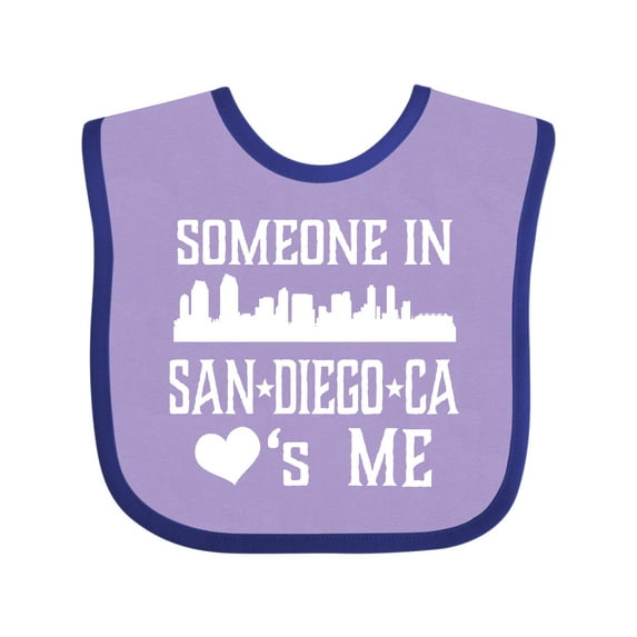 Inktastic San Diego Someone Loves Me Skyline Boys or Girls Baby Bib