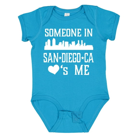 Inktastic San Diego Someone Loves Me Skyline Boys or Girls Baby Bodysuit
