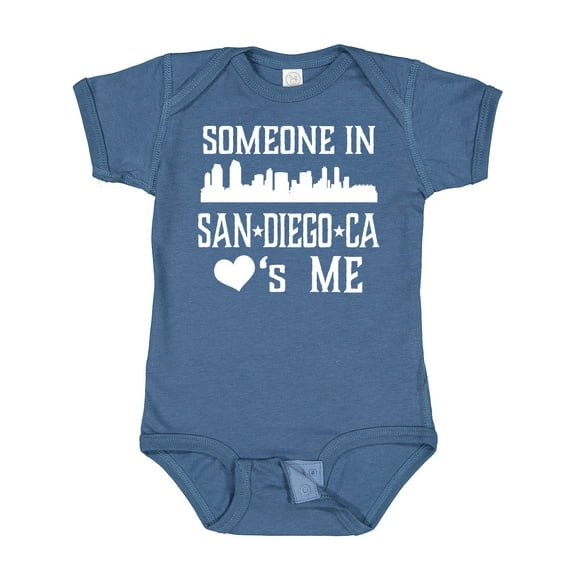 Inktastic San Diego Someone Loves Me Skyline Boys or Girls Baby Bodysuit