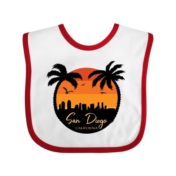 Inktastic San Diego Sunset Skyline Boys or Girls Baby Bib